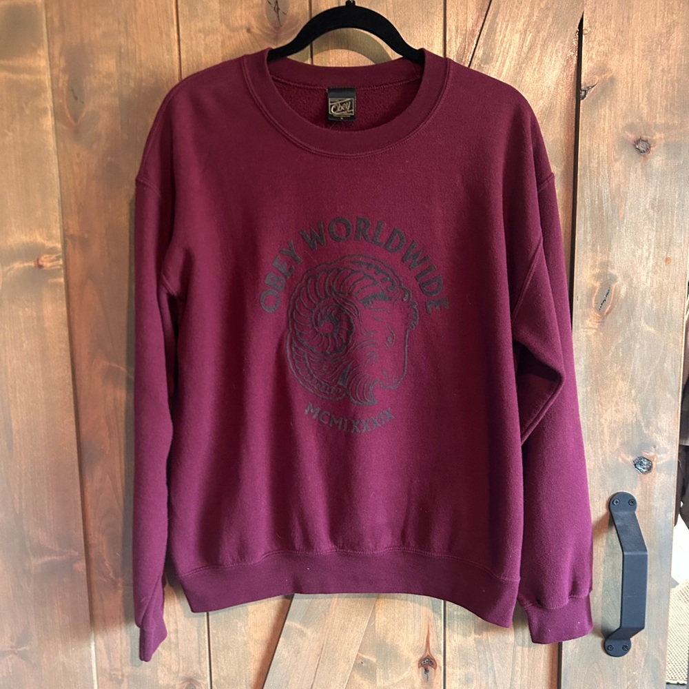 Obey Burgundy Ram Graphic Sweatshirt